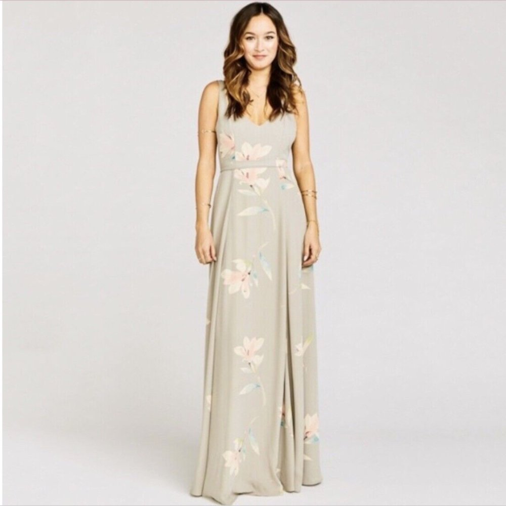NWT Show Me Your MuMu Jenn Maxi Dress Floral Lily Showers XXS